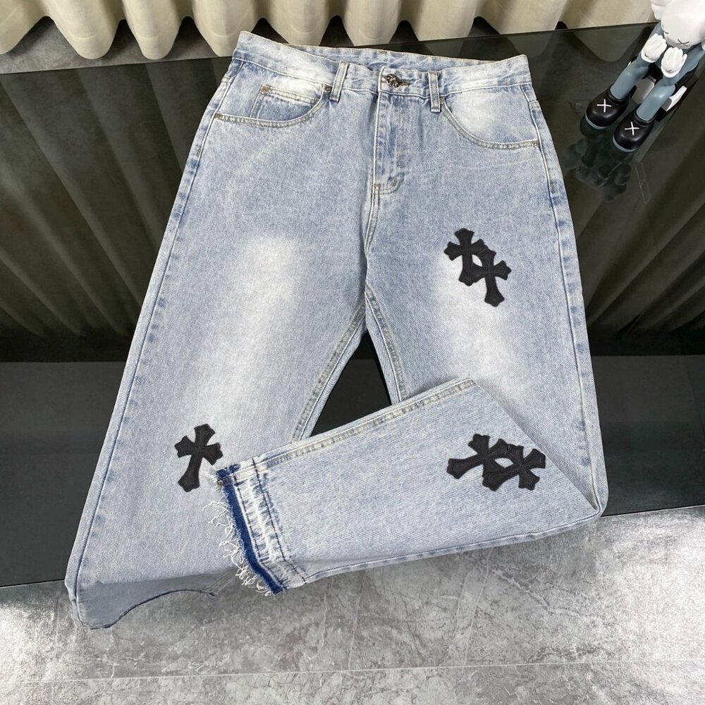 New Chrome Hearts black patch jeans
